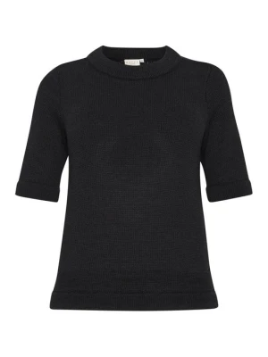 T-shirt basic Kaffe czarny melanż