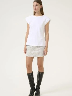 T-shirt basic Karen by Simonsen mleczny