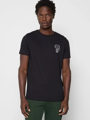T-shirt basic KARL LAGERFELD granatowy