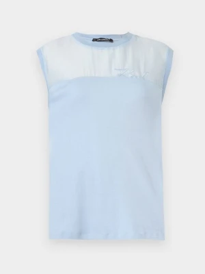 T-shirt basic KARL LAGERFELD niebieski