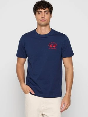 T-shirt basic La Martina granatowy