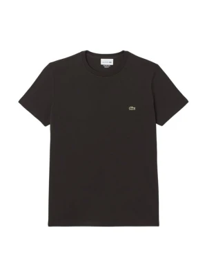 T-shirt basic Lacoste brązowy