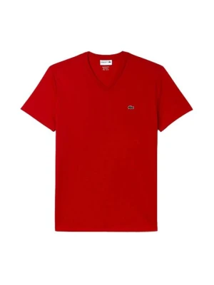 T-shirt basic Lacoste czerwony