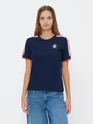 T-shirt basic Lacoste niebieski