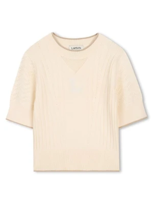 T-shirt basic Lanvin beżowy