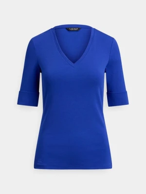 T-shirt basic Lauren Ralph Lauren szafirowy