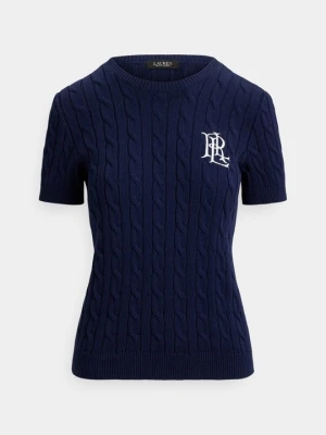 T-shirt basic Lauren Ralph Lauren granatowy