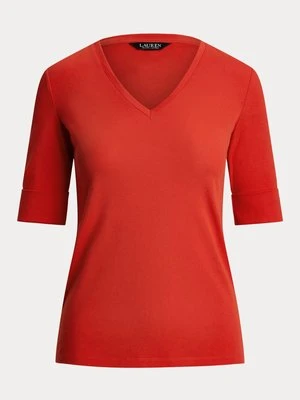 T-shirt basic Lauren Ralph Lauren czerwony