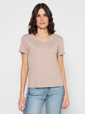 T-shirt basic Le Jardin du Lin beżowy