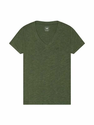 T-shirt basic Lee ciemnozielony