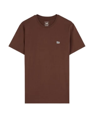 T-shirt basic Lee brązowy
