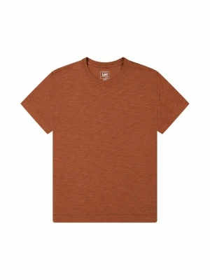 T-shirt basic Lee ciemnobrązowy
