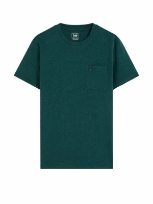 T-shirt basic Lee ciemnozielony melanż