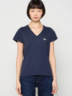 T-shirt basic Lee niebieski