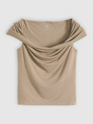 T-shirt basic Levi's jasny brąz