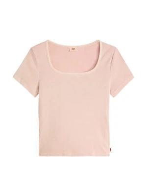 T-shirt basic Levi's różowy melanż