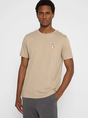 T-shirt basic lindbergh beżowy