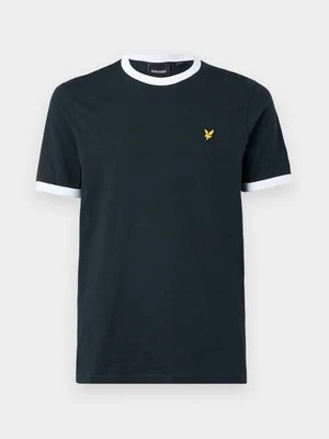 T-shirt basic Lyle & Scott granatowy