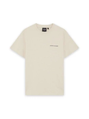 T-shirt basic Lyle & Scott beżowy