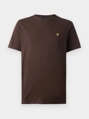 T-shirt basic Lyle & Scott brązowy
