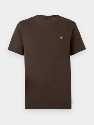 T-shirt basic Lyle & Scott ciemnobrązowy