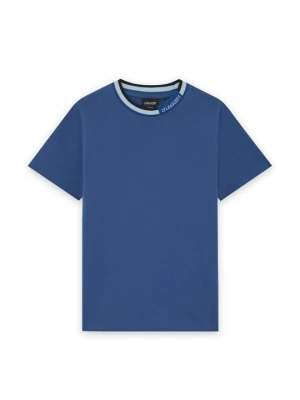 T-shirt basic Lyle & Scott niebieski