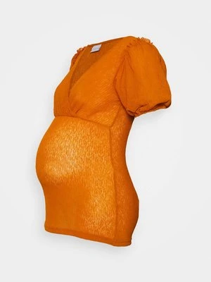 T-shirt basic Mamalicious brązowy