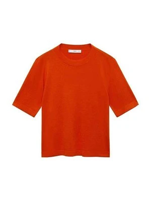 T-shirt basic Mango pomarańczowy melanż