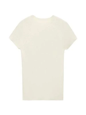 T-shirt basic Mango mleczny