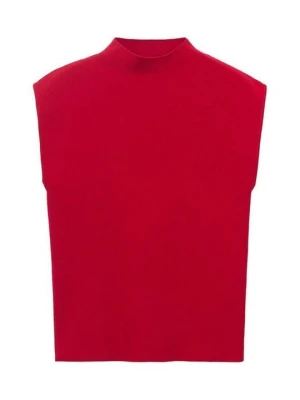 T-shirt basic Mango czerwony