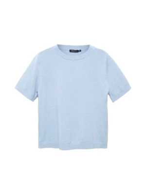 T-shirt basic Mango jasnoniebieski