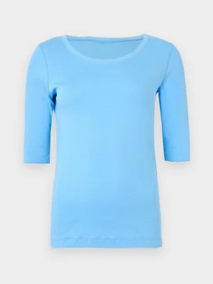 T-shirt basic Marc Cain jasnoniebieski