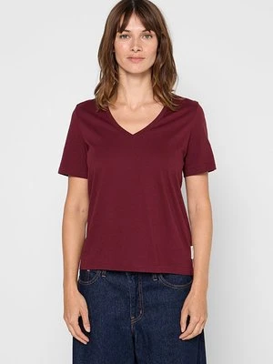 T-shirt basic Marc O'Polo ciemnoczerwony