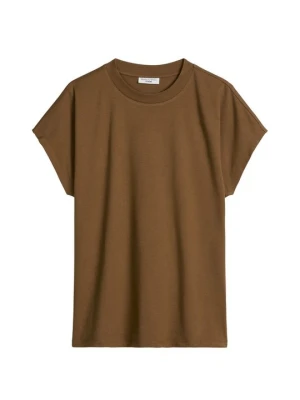 T-shirt basic Marc O'Polo brązowy