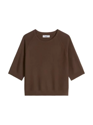 T-shirt basic Marc O'Polo brązowy