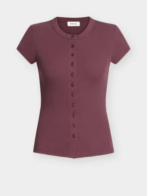 T-shirt basic Modström jagodowy