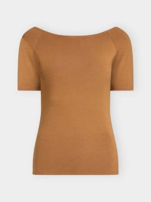 T-shirt basic Modström jasnobrązowy