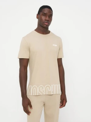 T-shirt basic MOSCHINO beżowy