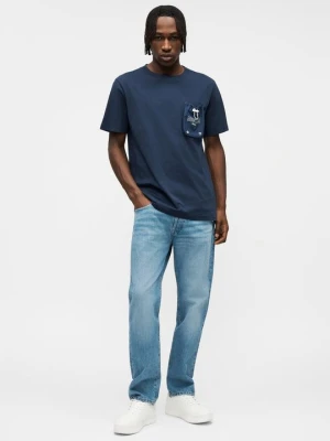 T-shirt basic MOSCHINO niebieski