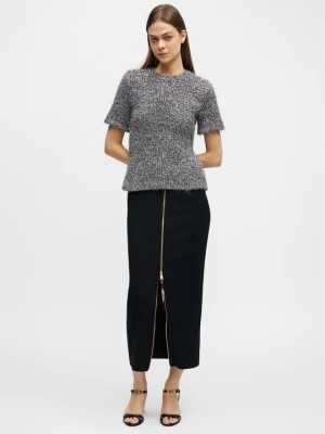 T-shirt basic MOSCHINO srebrny