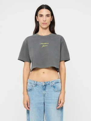 T-shirt basic MOSCHINO szary