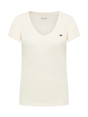 T-shirt basic Mustang biały
