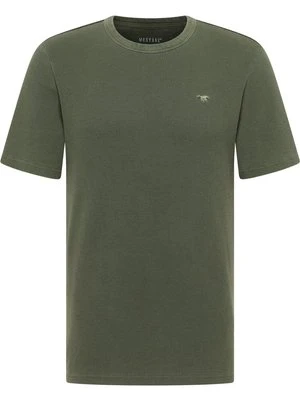 T-shirt basic Mustang zielony