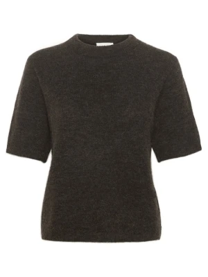 T-shirt basic My Essential Wardrobe ciemnobrązowy