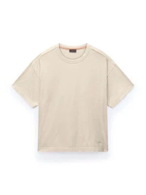 T-shirt basic Napapijri beżowy