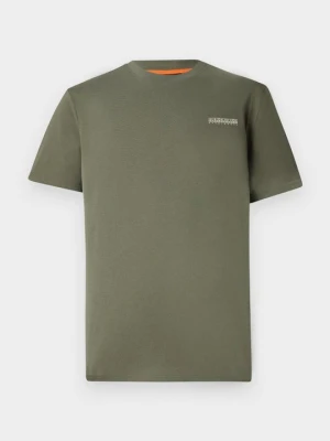 T-shirt basic Napapijri ciemnozielony