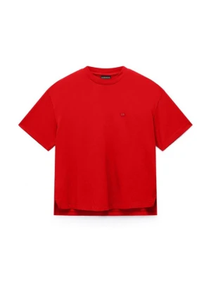 T-shirt basic Napapijri czerwony
