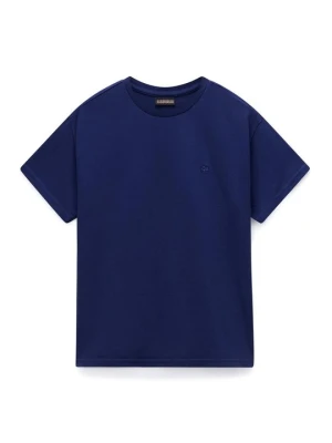 T-shirt basic Napapijri granatowy