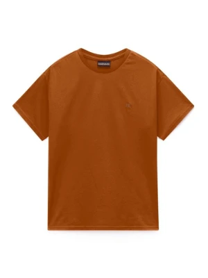 T-shirt basic Napapijri jasny brąz