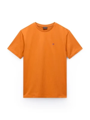 T-shirt basic Napapijri pomarańczowy